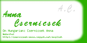 anna csernicsek business card